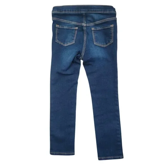 Old Navy Toddler Girl 5T Skinny Jeans Adjustable Waist Pull-On Dark Wash - Picture 4 of 8